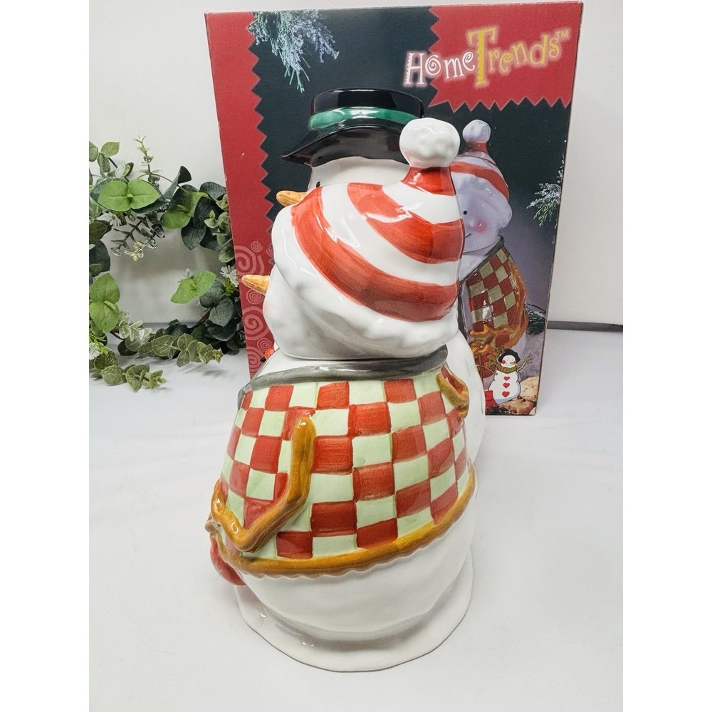 Jolly Snow Men Cookie Jar Let It Snow 1999 Home Trends New In Box Christmas - Picture 6 of 16